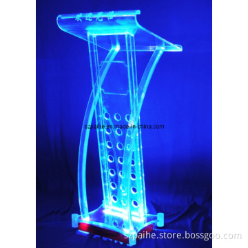 LED Transparent Plexiglass Pulpit with LED Light
